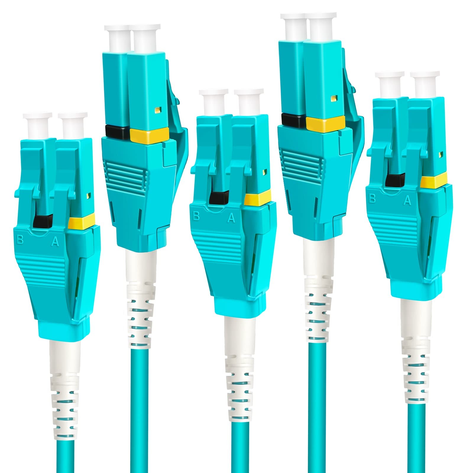 0.5m (5Pack) Uniboot LC to LC 10G OM3 Fiber Patch Cable, Multimode Duplex Fib...