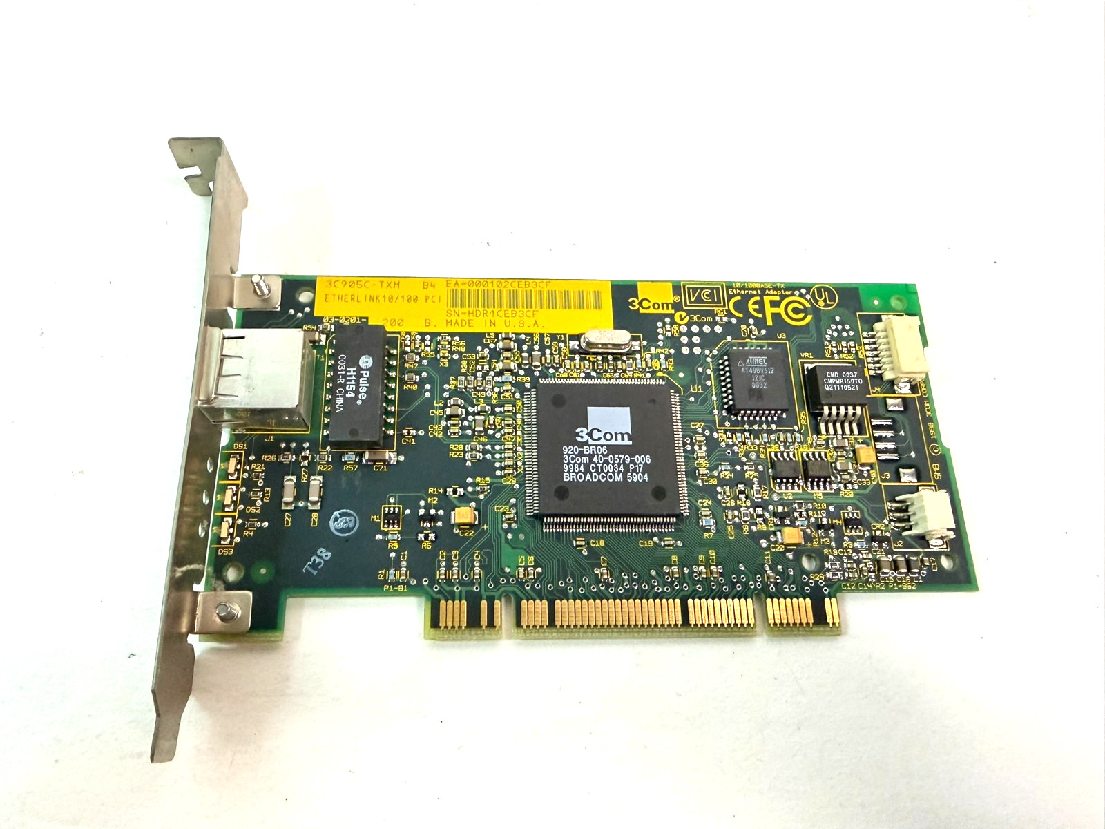 3COM 3C905C-TXM ETHERLINK 10/100 PCI Internal NETWORK PCI CARD -Made in USA