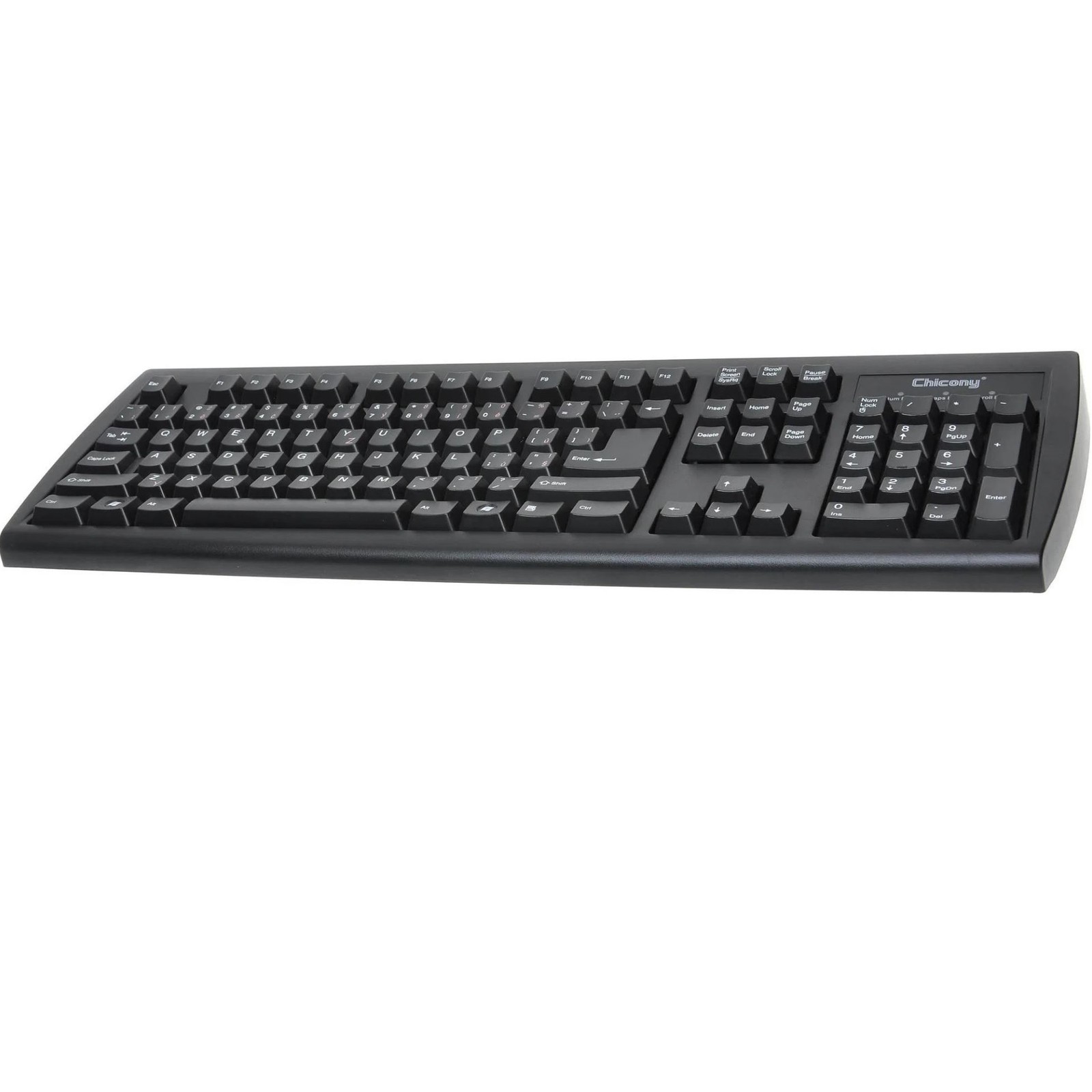 Chicony USB Keyboard, Built-in numeric keypad, Universal OS compatibility KU-297
