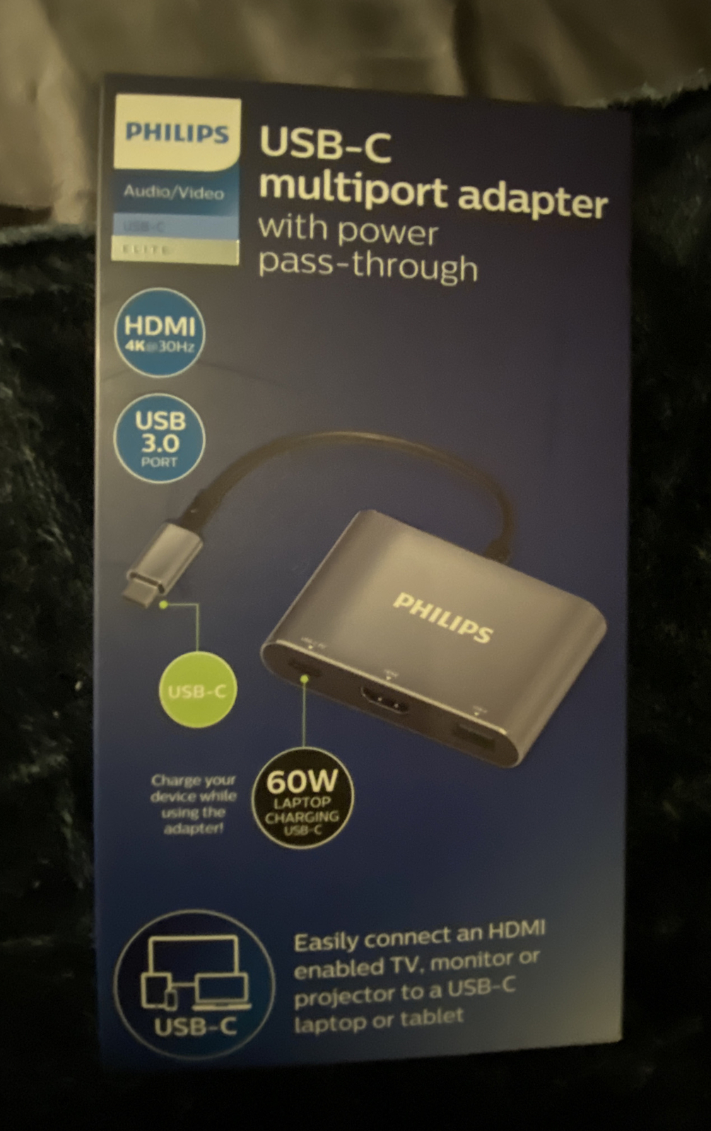New and Sealed Philips USB-C Multiport Adapter with Power Pass-through