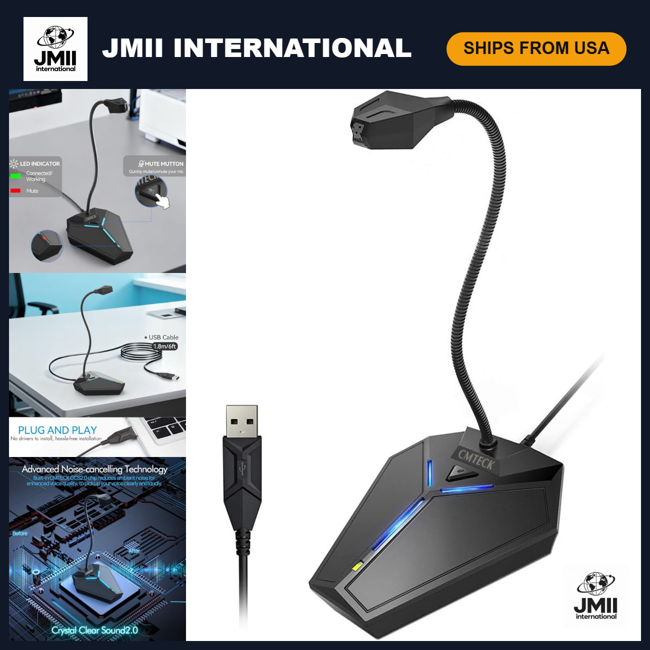 USB Computer Microphone - Plug & Play, Studio-Quality Mic for PC & Laptop