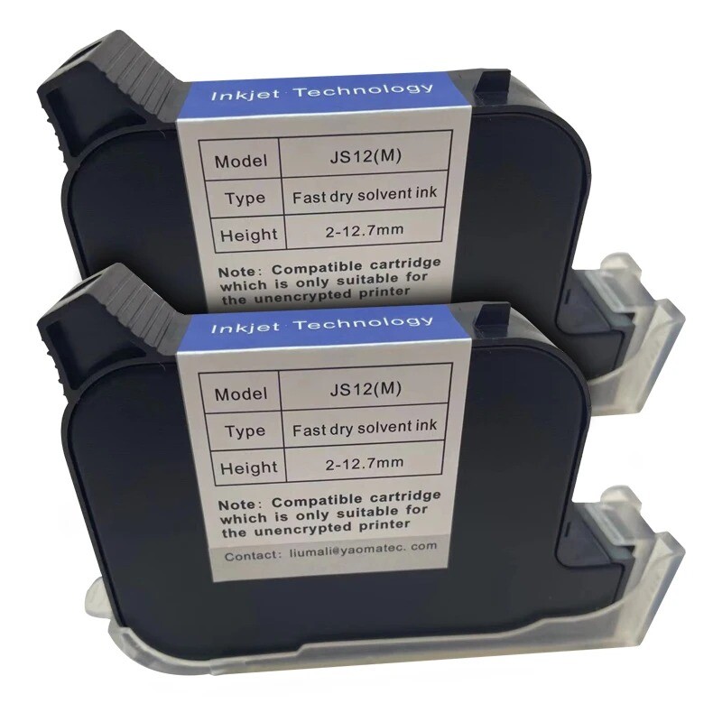 2X JS12/JS10/2588/2580 Compatible Permanent Ink Tank for 12.7mm Handheld Printer
