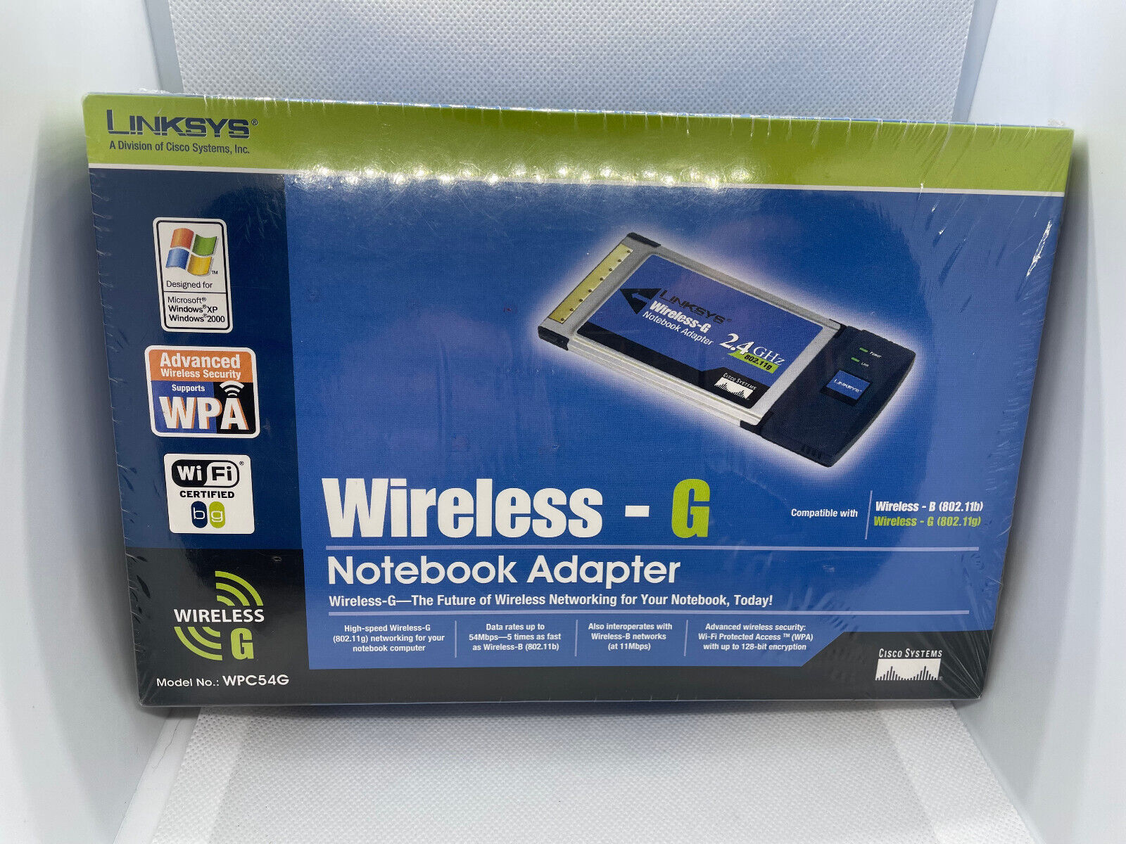 Cisco Linksys WPC54G Wireless-G Notebook CardBus Adaptor Card (For Laptop PCs)
