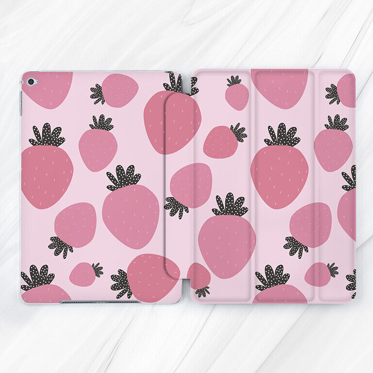 Strawberry Cute Girly Pink Berry Case For iPad 10.2 Air 4 5 Pro 9.7 11 12.9 Mini