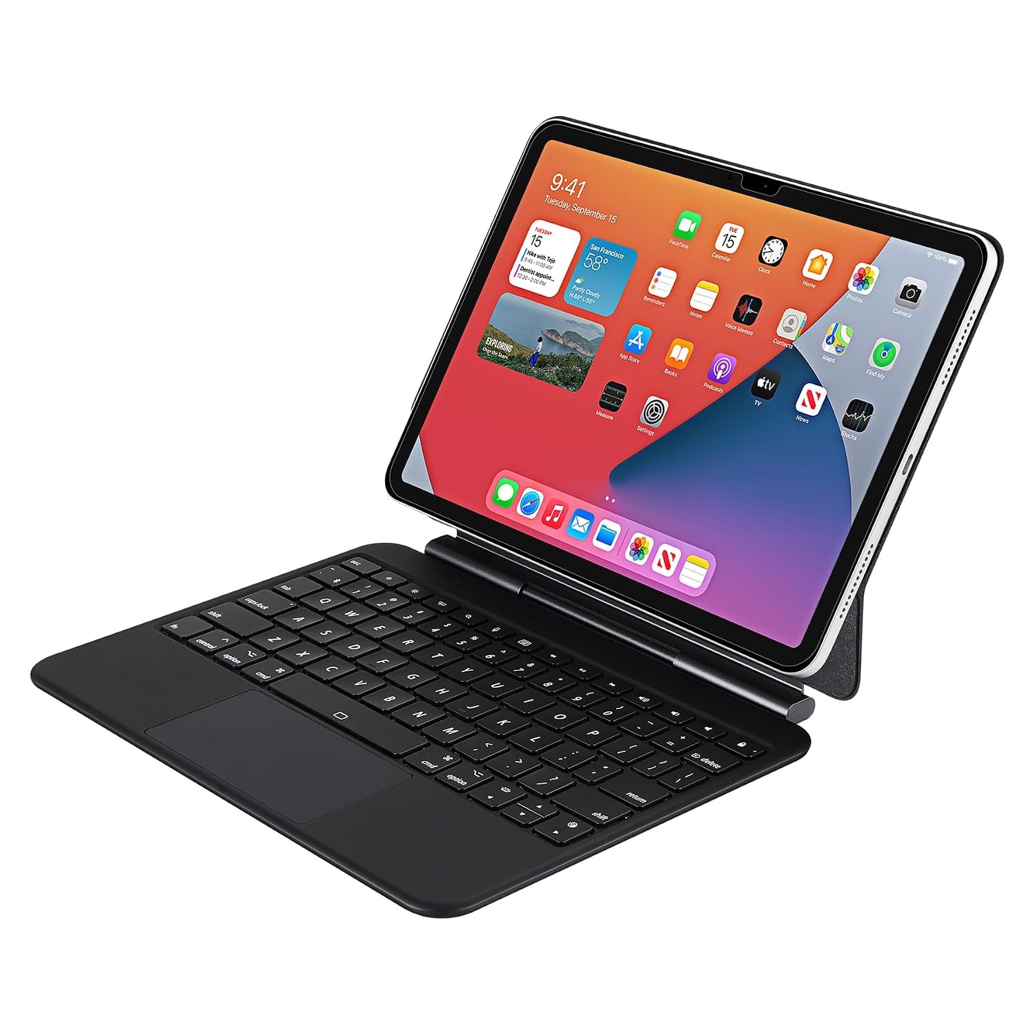 Adesso Portable iPad Case with Bluetooth Keyboard and Touchpad for iPad WKB-7010