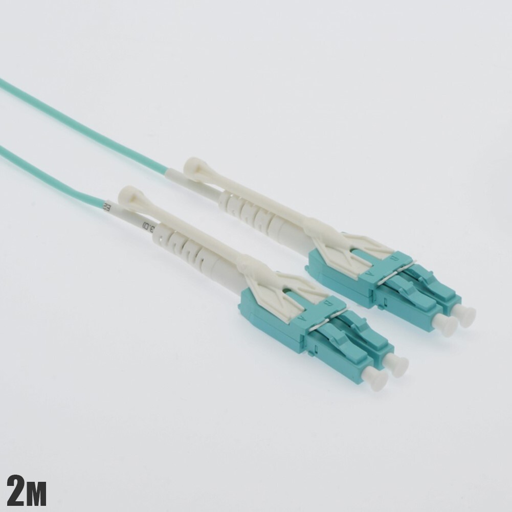 2M Uniboot LC UPC to LC UPC OM4 Duplex Multi Mode Fiber Optical Cable Pull Push