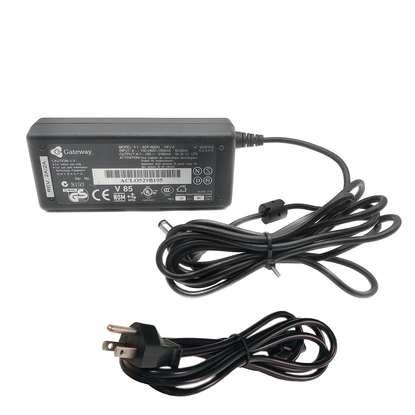 Genuine Gateway 60W AC Power Adapter ADP-60DH 19V 3160mA 6500731 Tablet