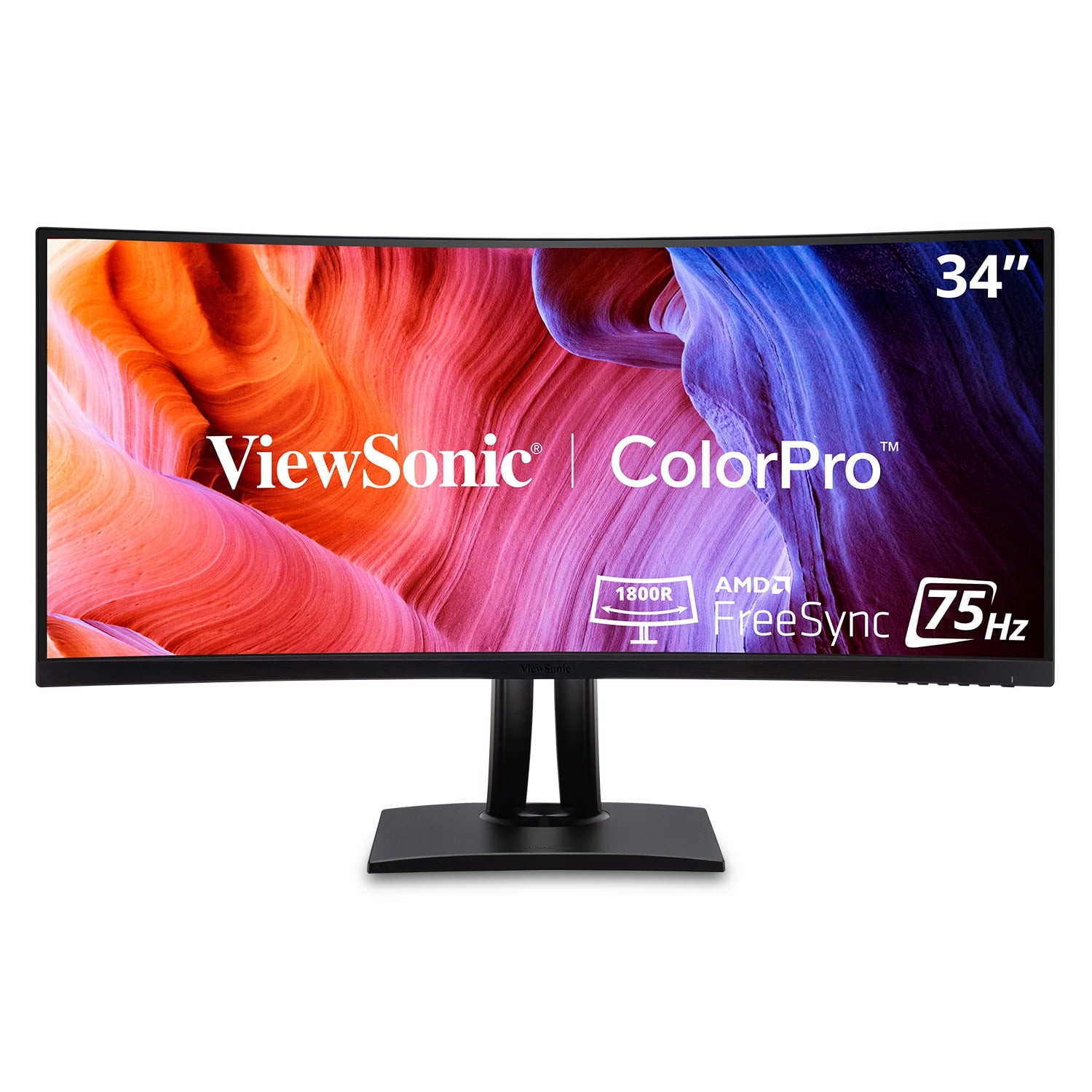 ViewSonic VP3456A 34" Curved UWQHD Monitor 75Hz USB-C RJ45 Black