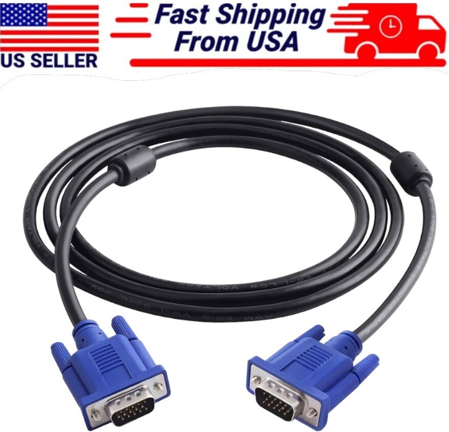 Super SVGA/VGA Monitor Extension Cable 5FT Male to Male - Blue