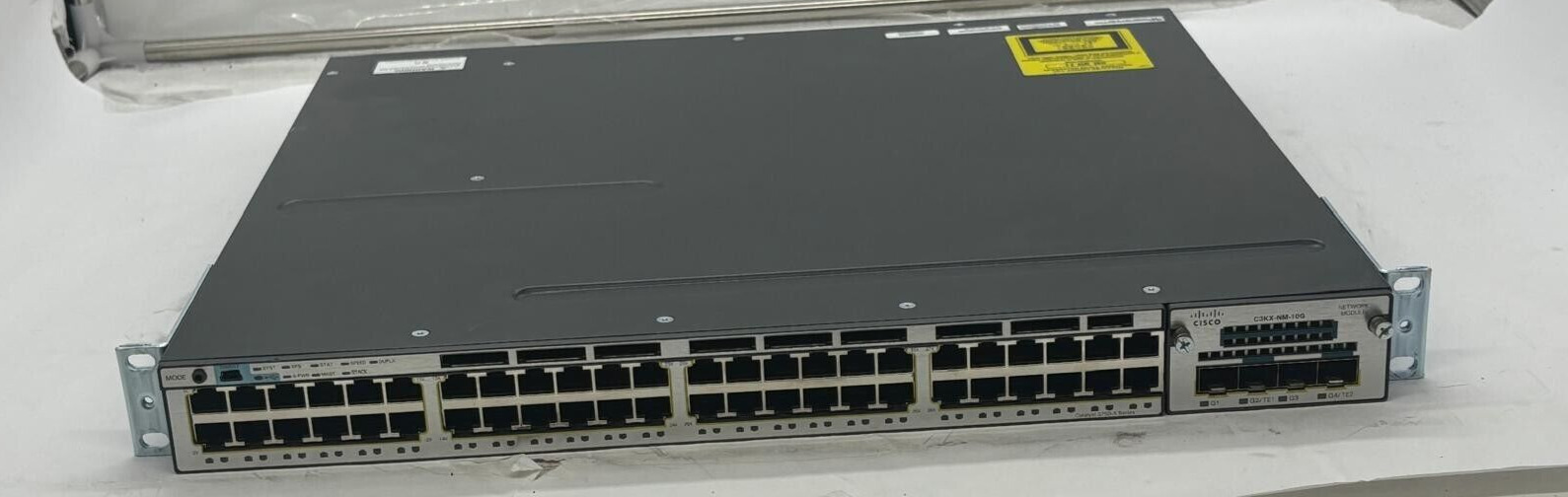 Cisco WS-C3750X-48T 48-Port Gigabit Ethernet Switch w/ Cisco  C3KX-MN-10G Module
