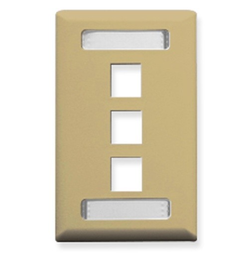 ICC FACEPLATE ID 1-GANG 3-PORT IVORY IC107S03IV UPC 633758016186