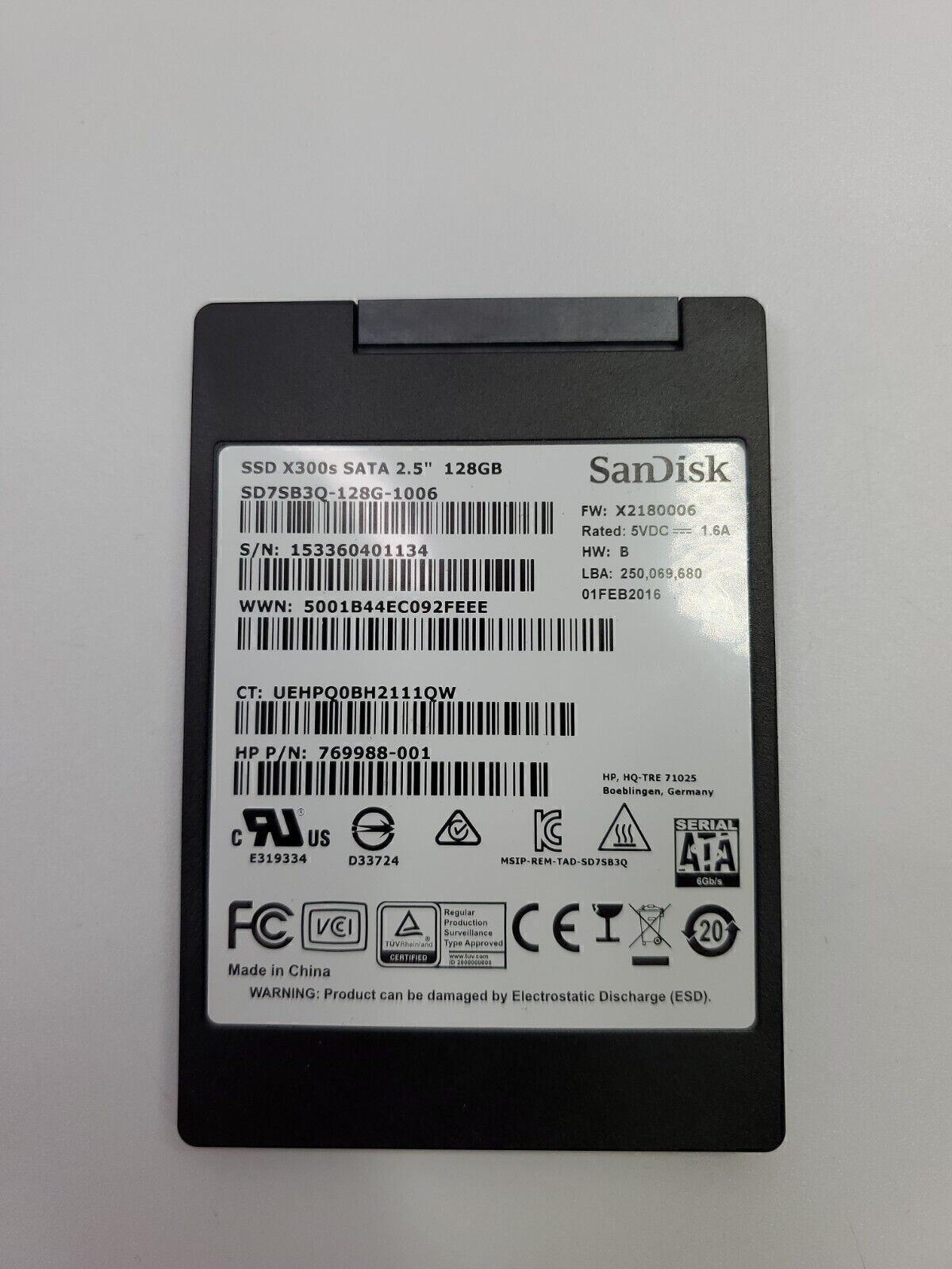 Sandisk 128GB X300s 2.5in SSD SATA III Solid State SD7SB3Q-128G-1006
