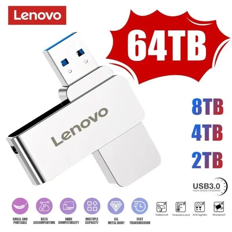 Original Lenovo USB Flash Drive 64TB USB 3.0 Interface Real Pen Drive