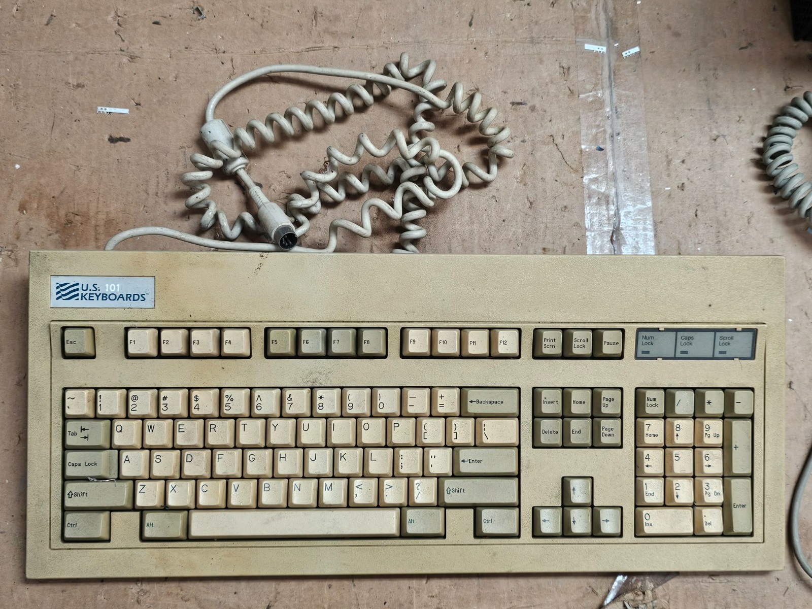 Rare Vintage U.S. Keyboard Company US 101 Key Tronic AT Mechanical Keyboard 1989