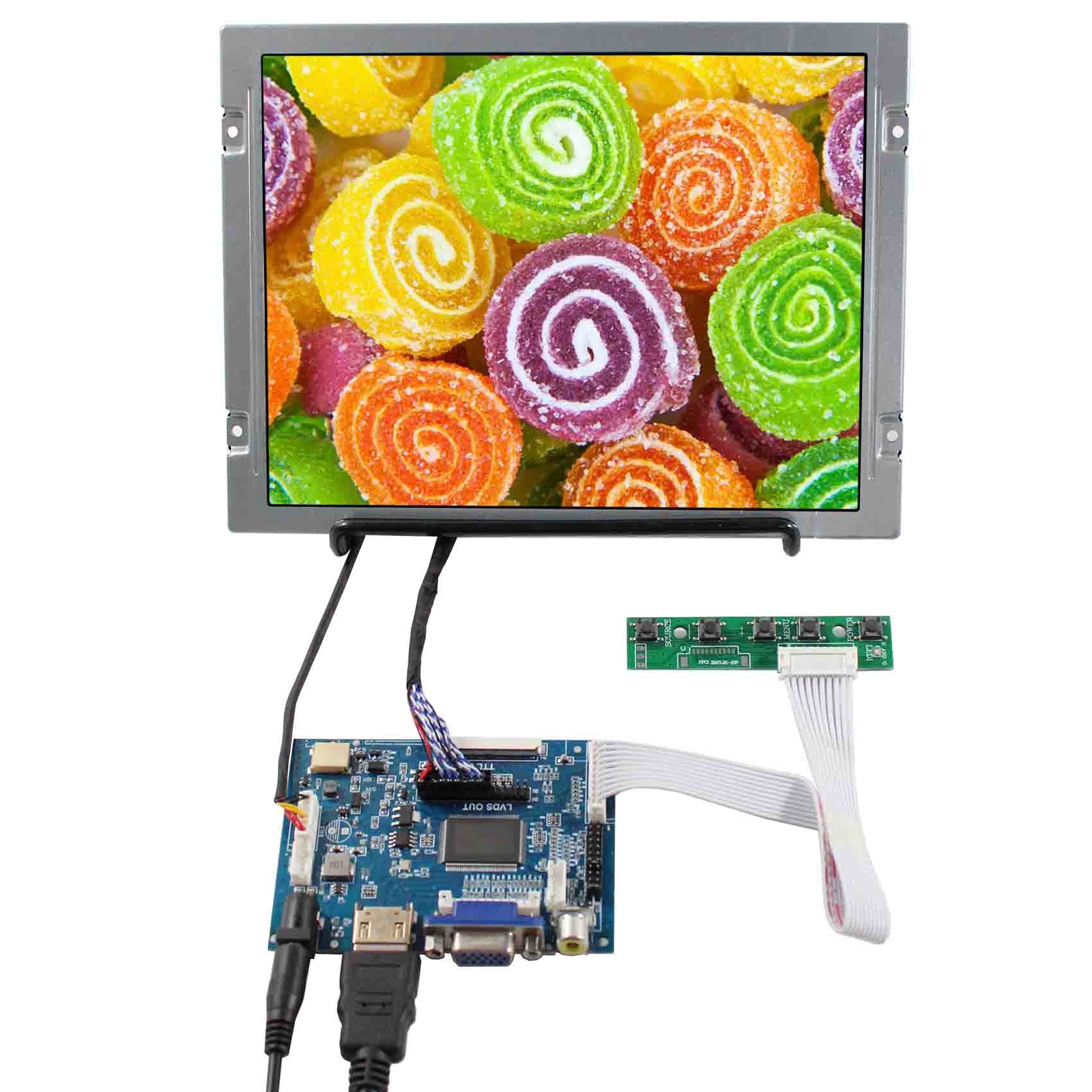 HD VGA 2AV LCD Controller Board With 8.4" AA084SC01 800x600 LCD Screen