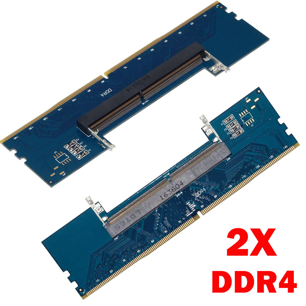 2Pcs Laptop DDR4 RAM to Desktop Adapter Card Memory Tester SO DIMM to DDR4 USA