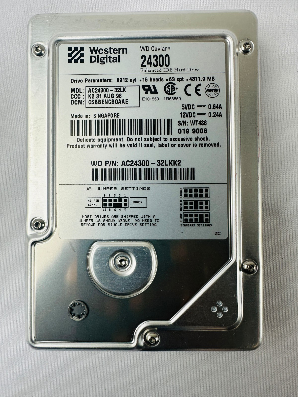 Western Digital AC24300-32LKK2 Enhanced IDE Hard Disk Drive