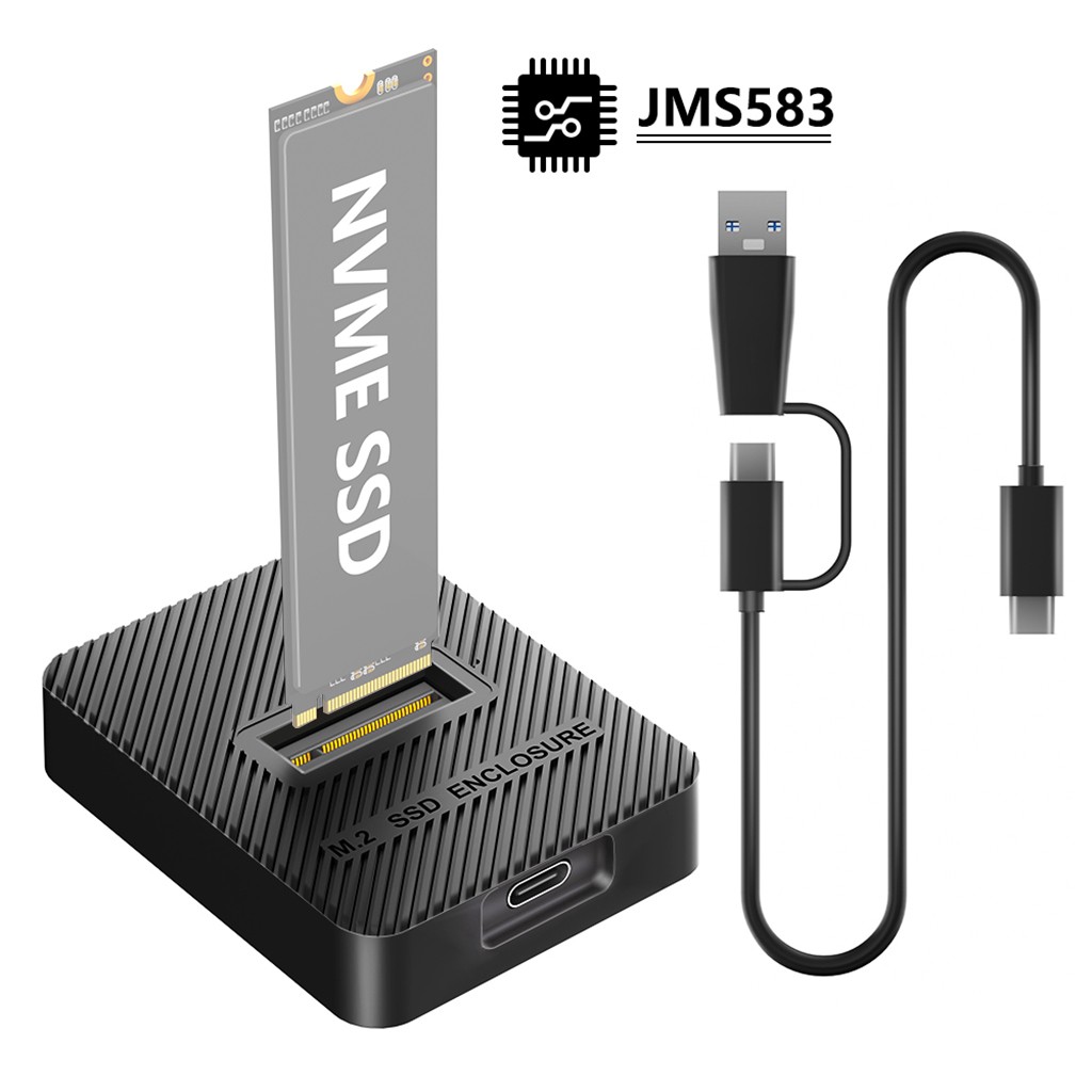Vertical Stand-Alike M2 NVMe Enclosure Dock for 2230/2242/2260/2280 NVMe M.2 SSD