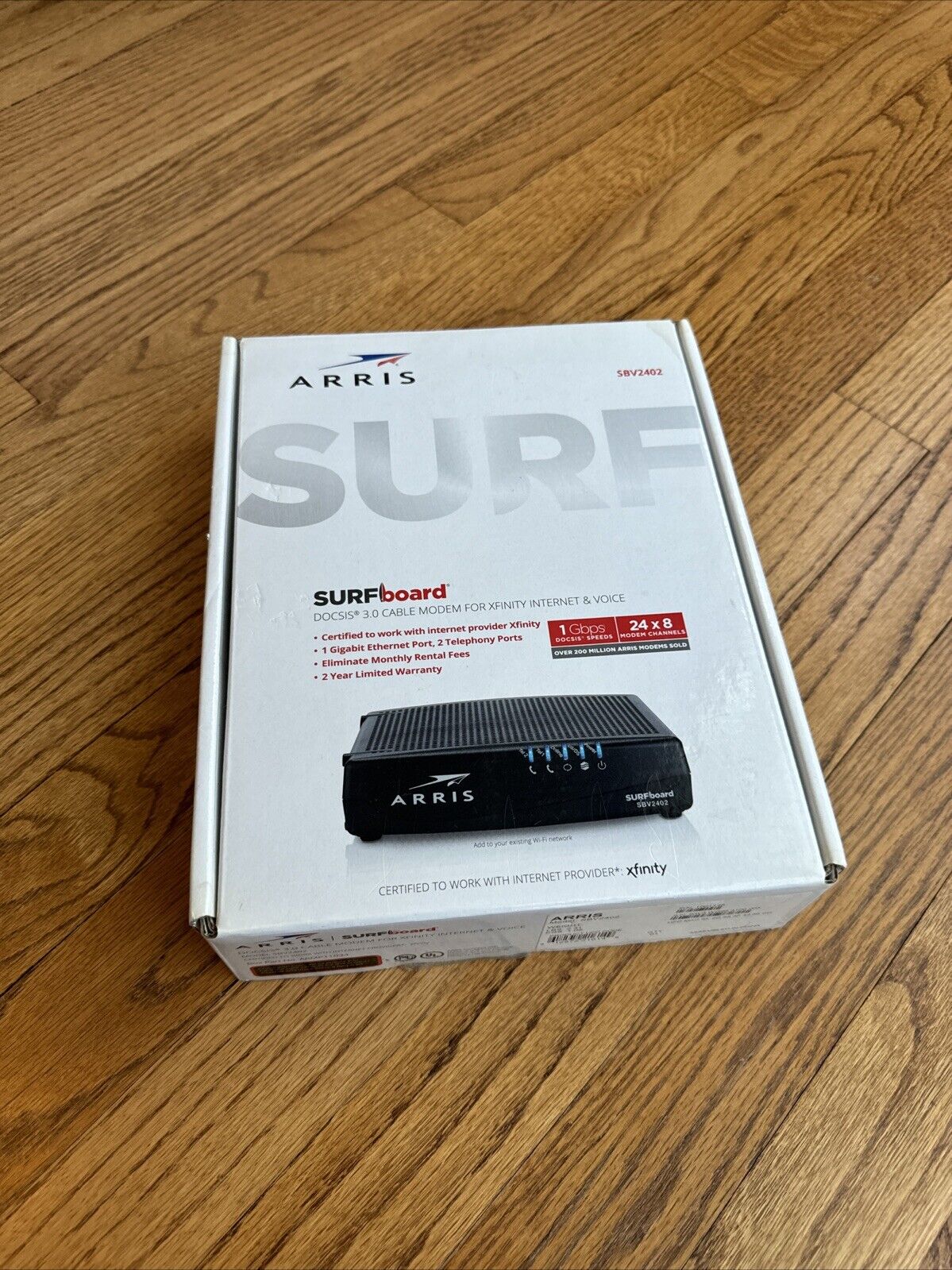 ARRIS SURFboard (24x8) DOCSIS 3.0 Cable Modem Xfinity (SBV2402) - NEW OPEN BOX