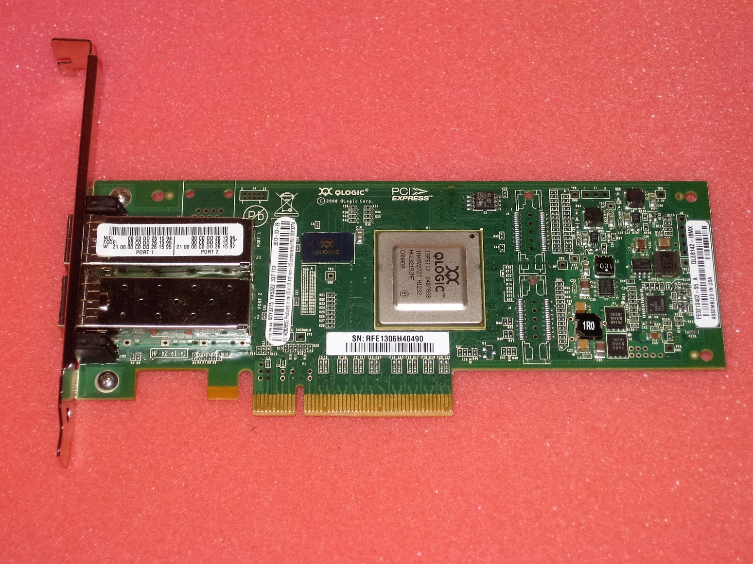 IBM QLOGIC QLE8142 PCI-Ex8 10Gb/s Dual Port FC Network Adapter 00Y3274 00Y3275