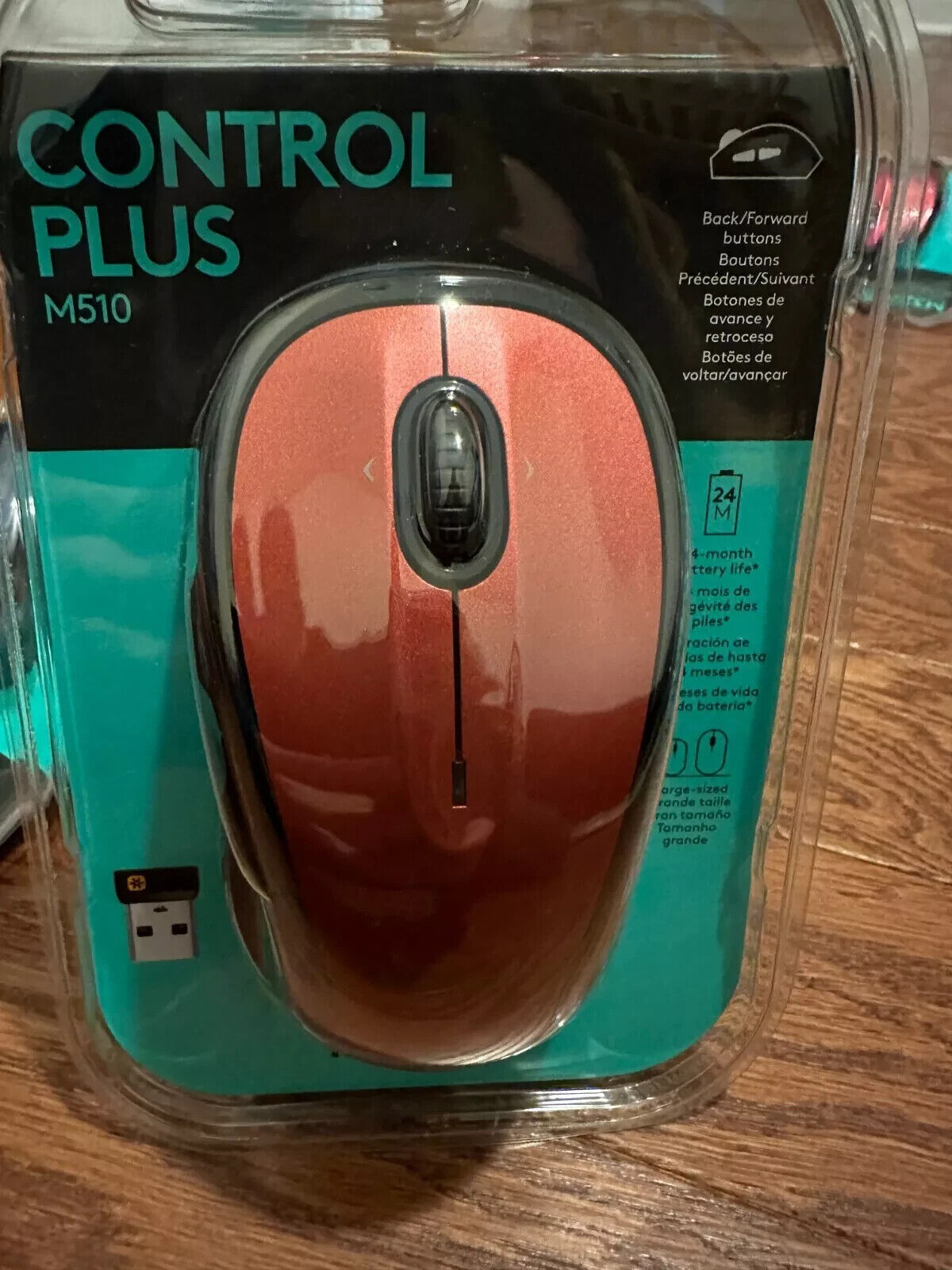 New Open Box - Logitech M510 Control Plus Wireless Mouse Red 910-004554