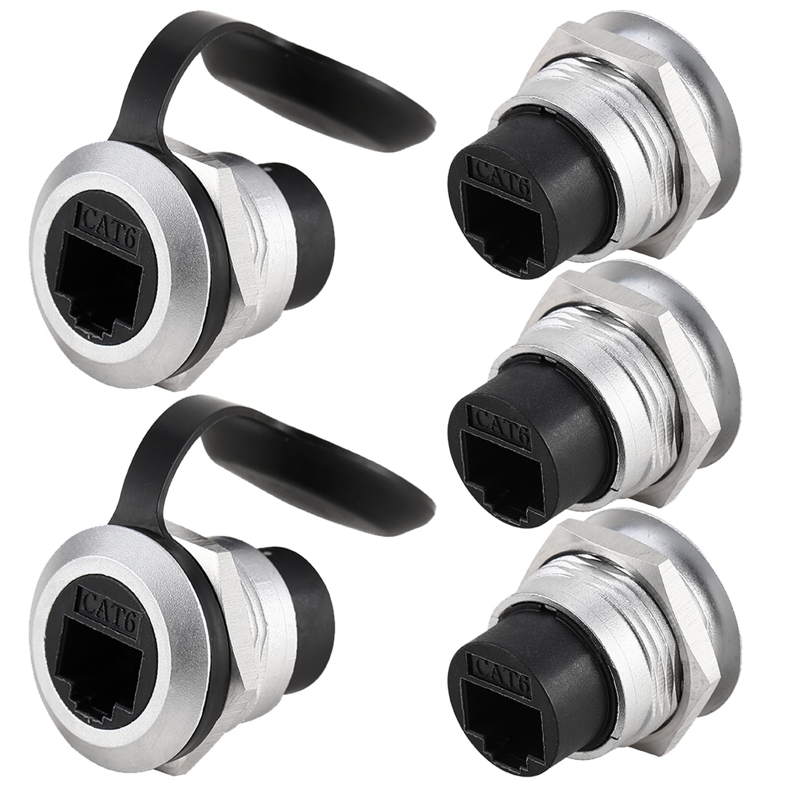 5PCS RJ45 CAT6 Panel Mount Connector Female to Female