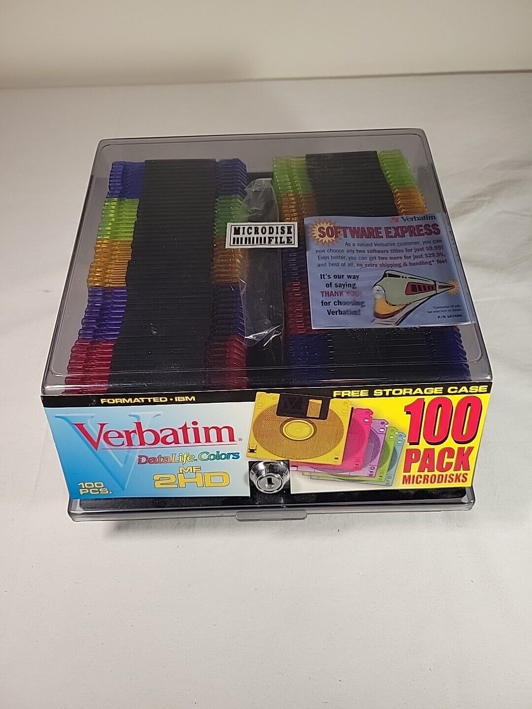 Verbatim DataLife Colors / MF 2HD / IBM Microdisks / Storage Case / 100 Pack