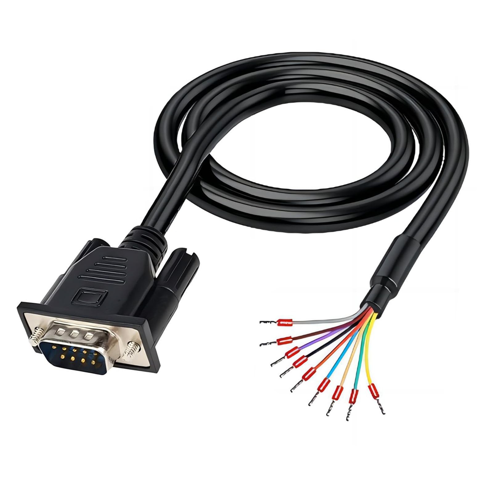 DB9 Male to 9 Bare Wire RS232 D-SUB Serial Extension Breakout Cable Cord 5ft