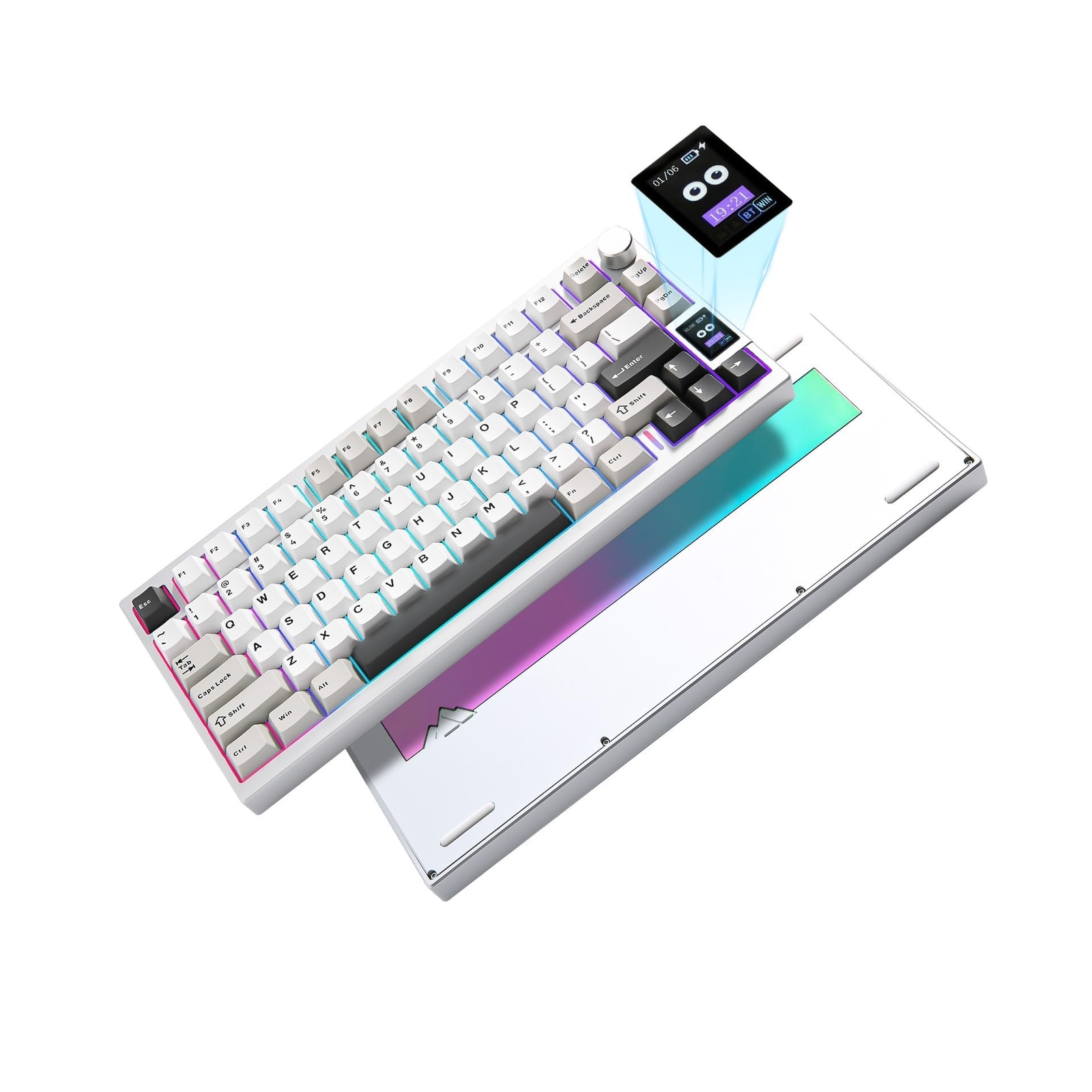 YUNZII AL80 Wireless Mechanical Keyboard,Full Aluminum CNC, Smart LCD Display...