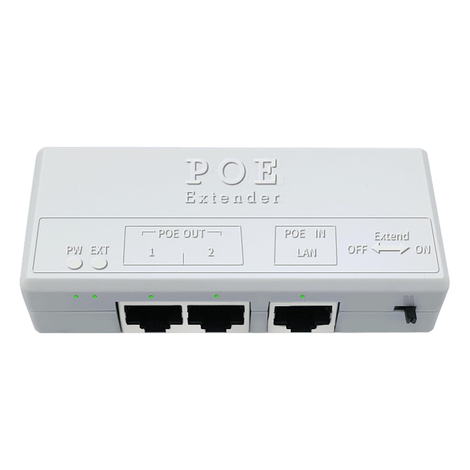 Poe Extender, 1 in 2 Out PoE+ Repeater, 10/100Mbps, Extends 250m, 60W Comply ...