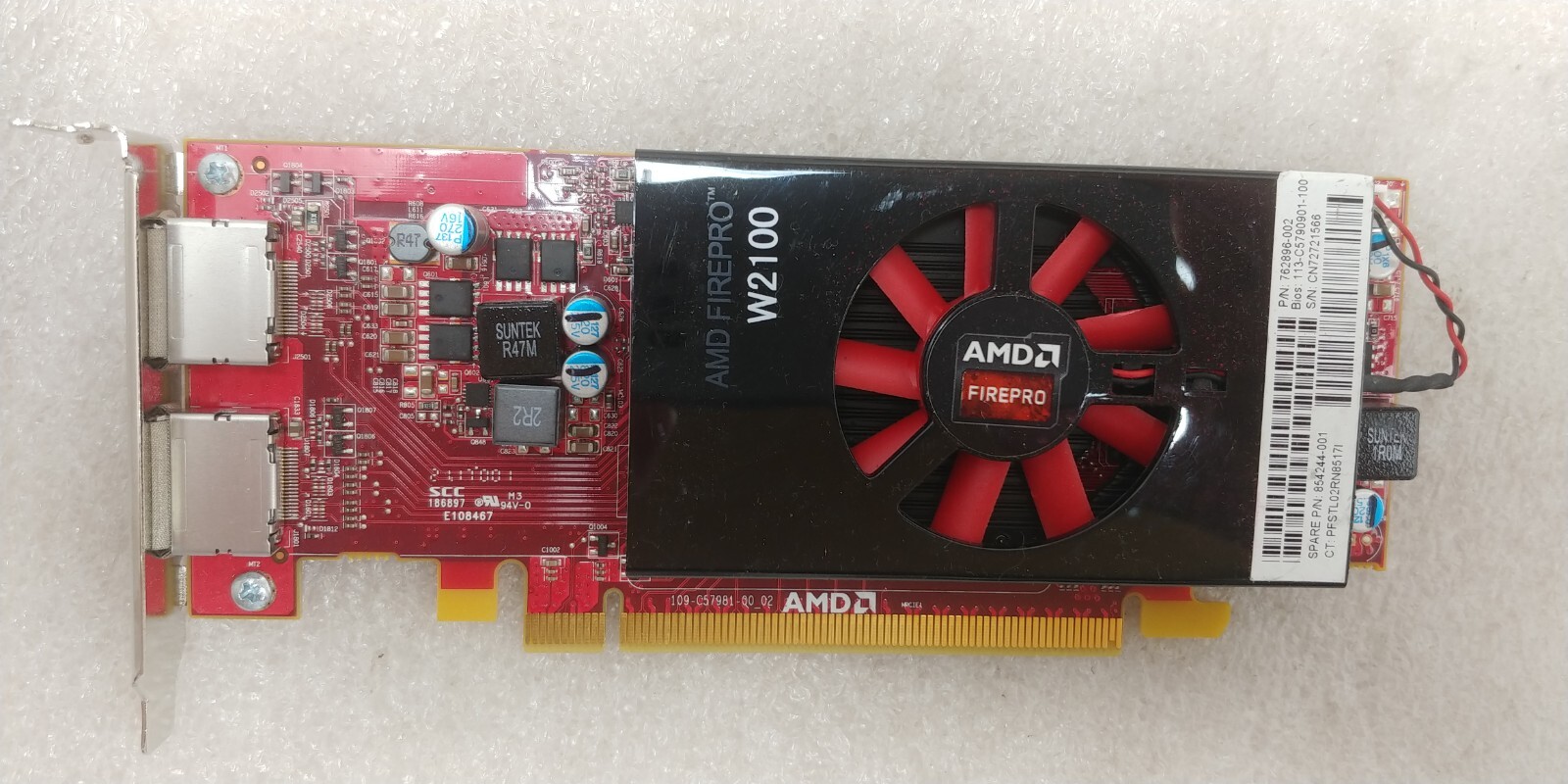 AMD FirePro W2100 2GB GDDR3 2 Display Port Video Graphics Card 0Y5FR3 LP