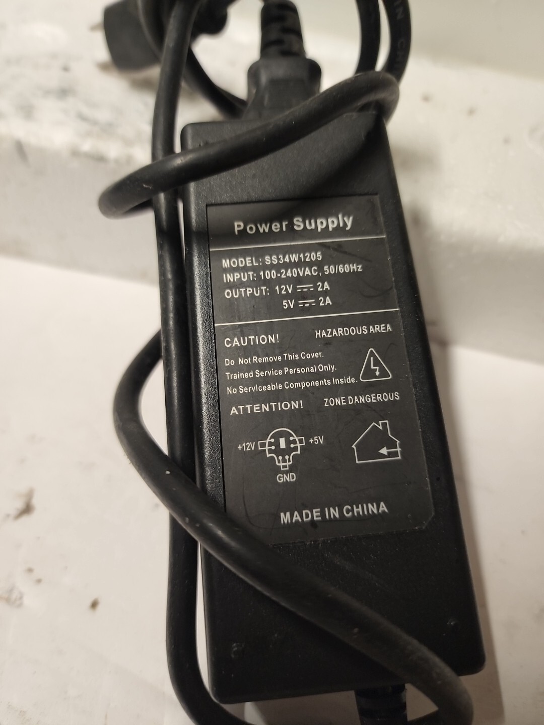 Power Supply SS34W1205 With Power Cord 12V 2A / 5V 2A 👍 