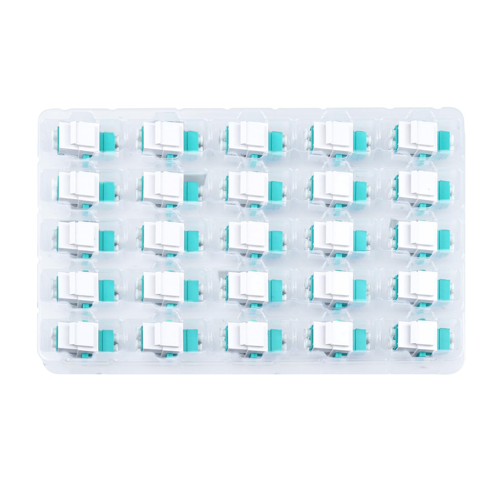 25Pack LC OM3 Fiber Optic Coupler Keystone Jack Modular Multimode Adapter