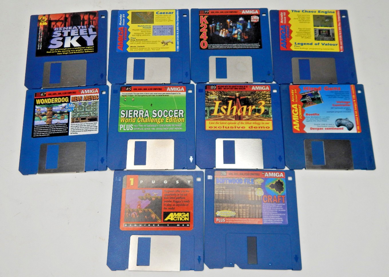 Lot of 10 AMIGA Floppy Disk Games - UNTESTED LOT 2
