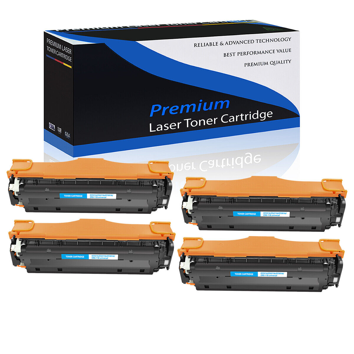 4 PK/ Pack Cyan CC531A 304A Toner For HP LaserJet CP2020 CM2320 CP2025 MFP