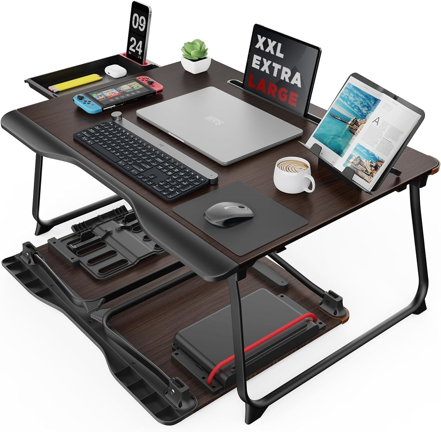 Laptop Desk for Bed, SAIJI XX-Large Foldable Bed Tray Table for Eating Breakfast