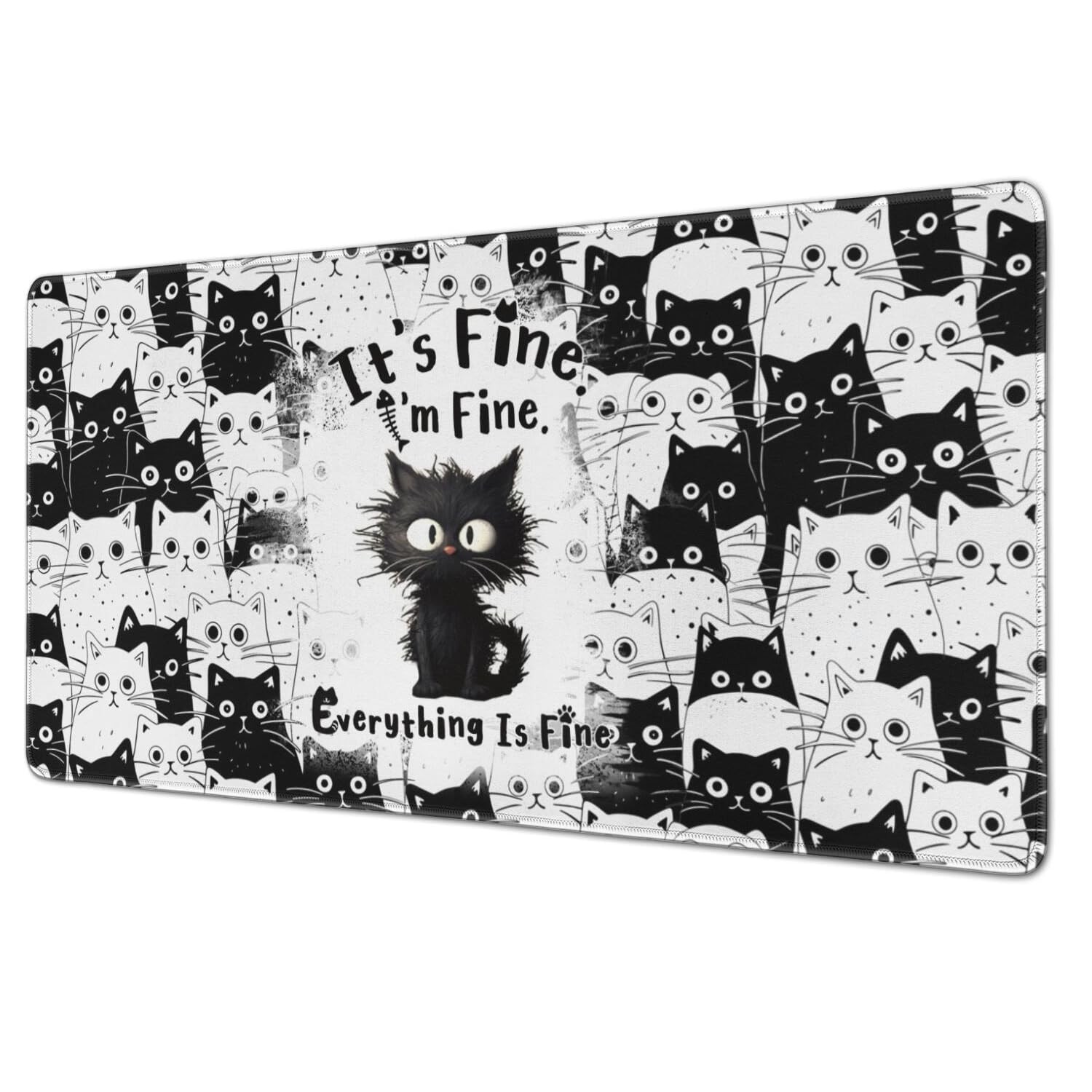 Funny Cat Mouse Pad Gaming, Large Mouse Pads for Desk, Extended Mousepad with...