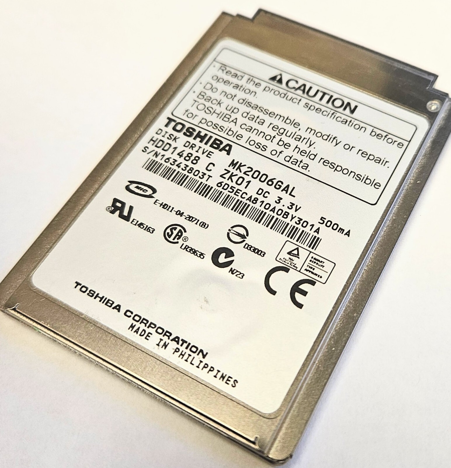 TOSHIBA MK2006GAL 1.8" 20GB 4200 RPM 2MB Cache IDE Ultra ATA100 - NEW - Open Box