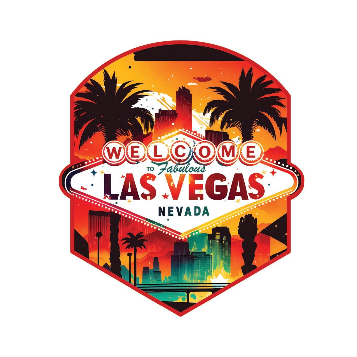 Las Vegas Nevada Souvenir Decorative Flat Magnet or Sticker