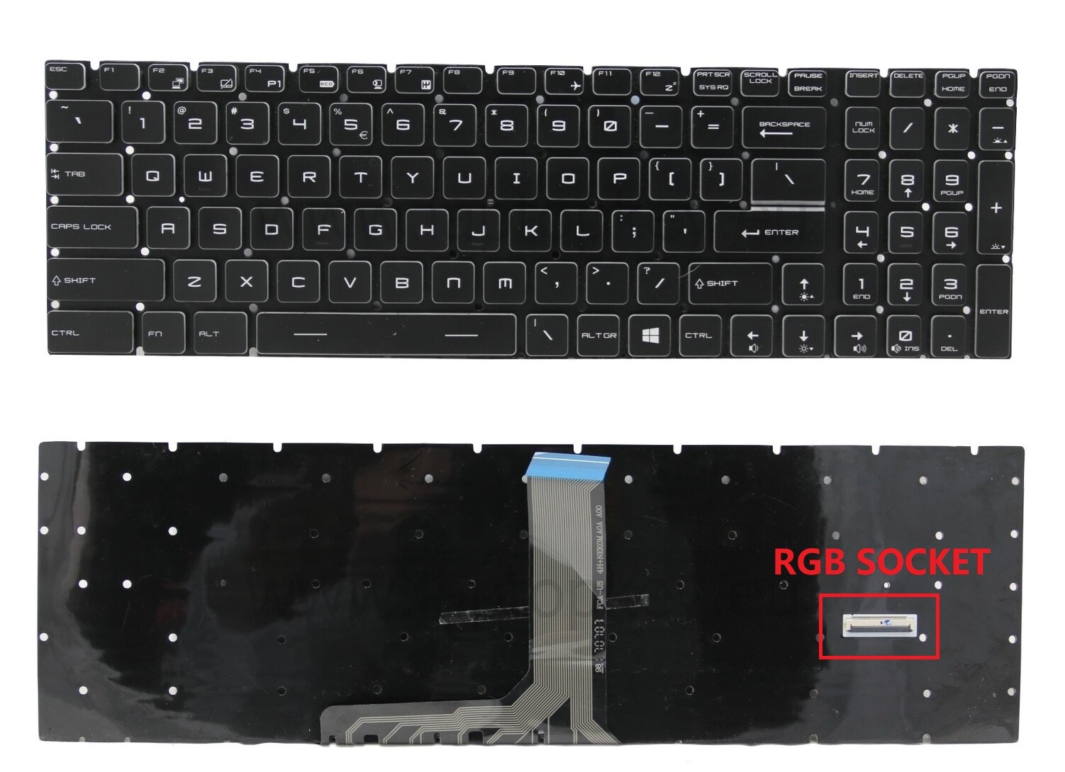 English US Keyboard MSI GF72 GV62 GS63 GE62 GL62 GV72 GS60 GP62 GS73 Backlit