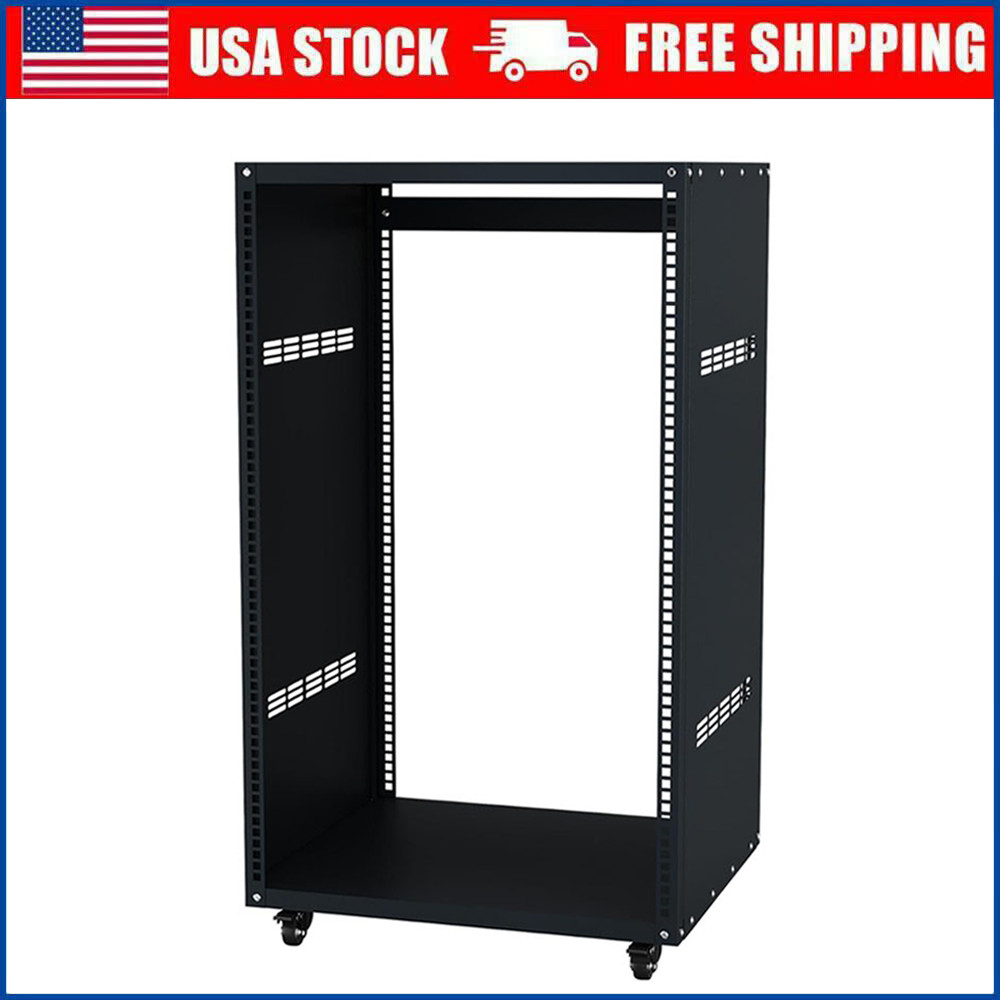 16U AV Rack Stand with 4 Caster Wheels Network & Stereo Recording Studio Rack