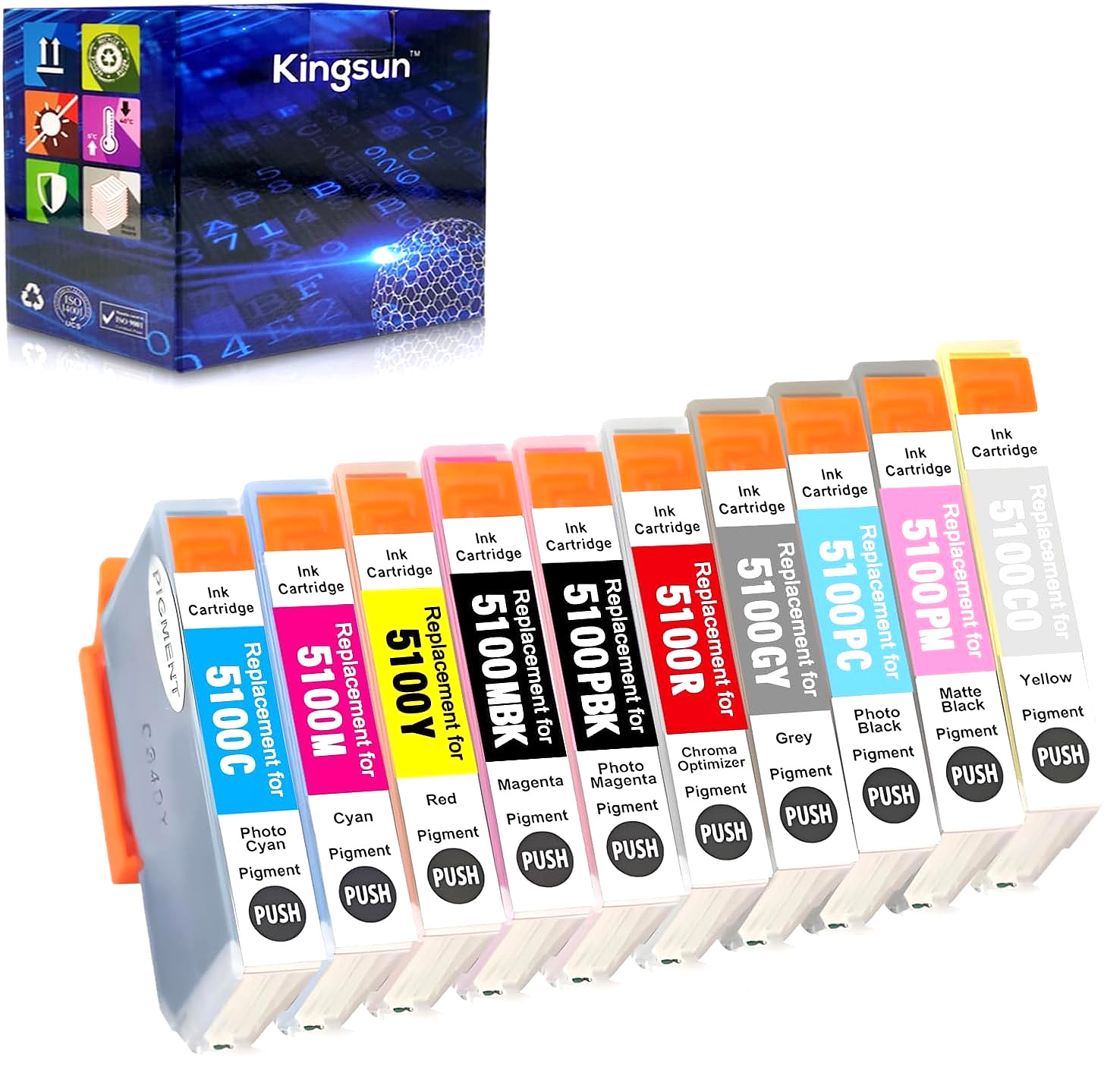 PFI-5100 Ink Cartridge Set 10-Pack Compatible with Canon imagePROGRAF PRO-310