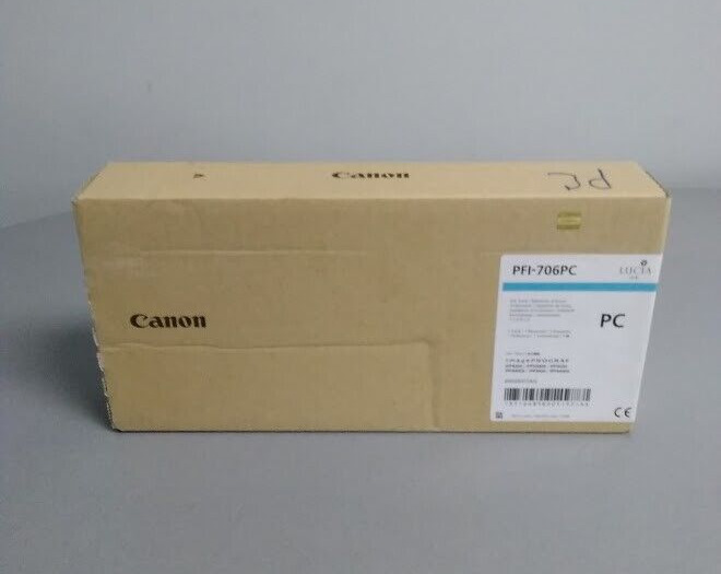Canon Pfi-706PC Pigment Ink Tank 700ML imagePROGRAF iPF8300 Exp 2024/06 Sealed