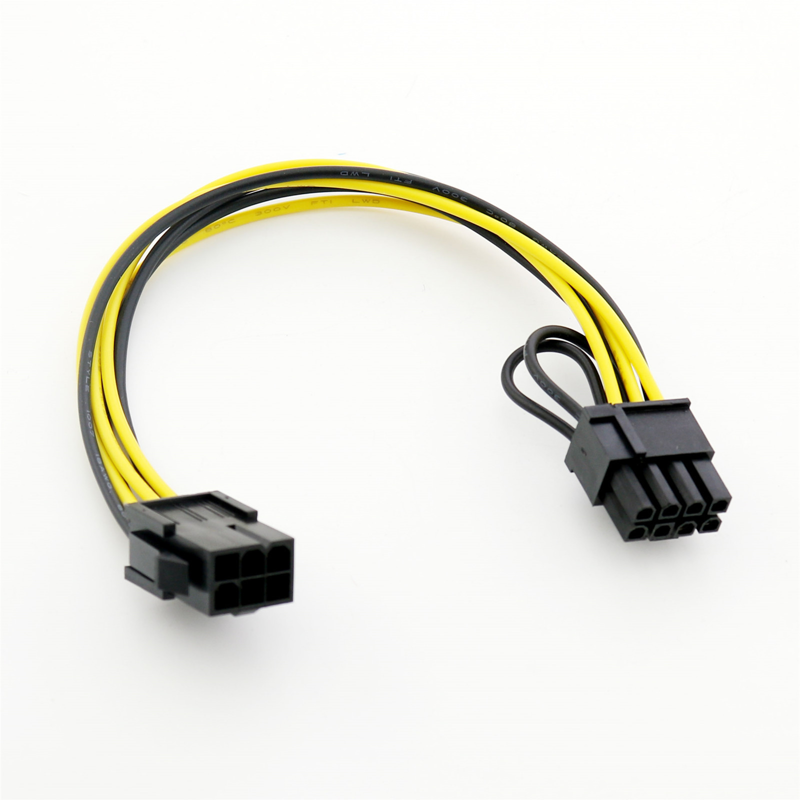 1pcs PCI-E 6-Pin to 6+2 Pin 8-pin Power Adapter Cable PCIE PCI Express Cord