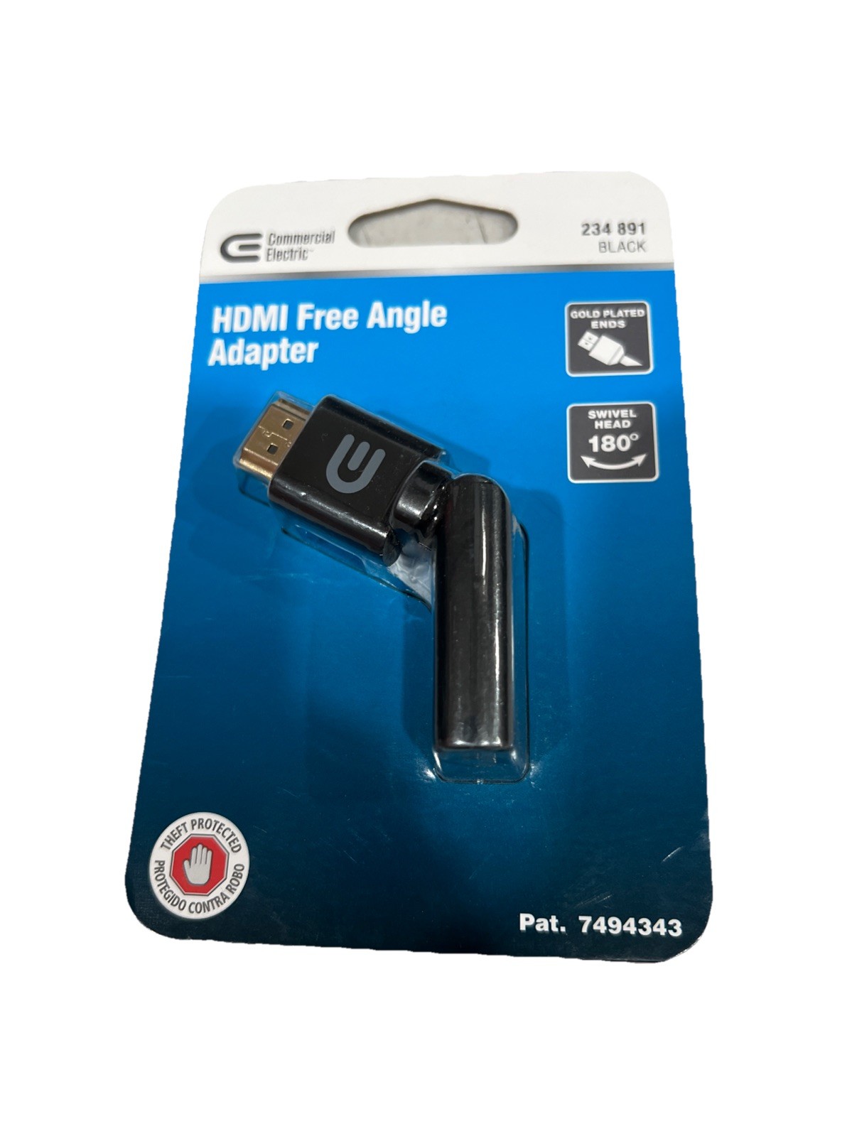 Commercial Electric High-Speed and Standard HDMI Cable Free Angle Swivel Adapter