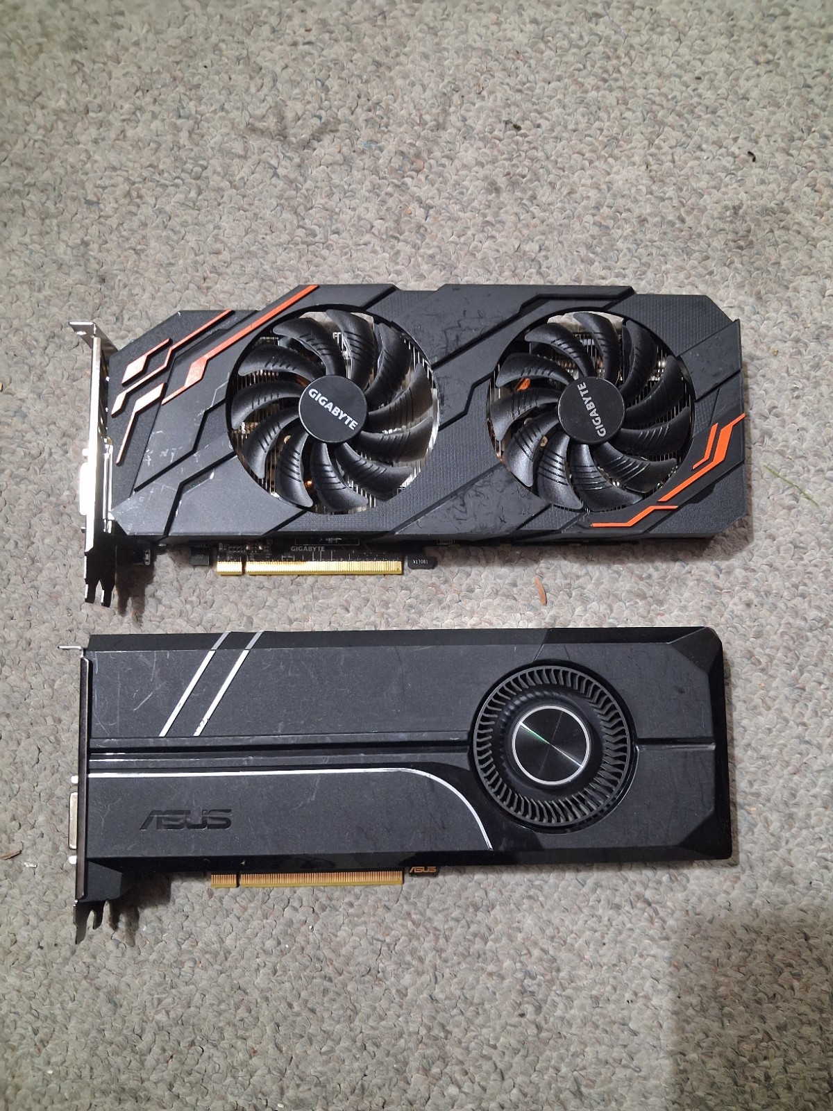 [For Parts, Read] Broken GPUs Lot Of 2, Asus GTX 1080 + Gigabyte GTX 1070