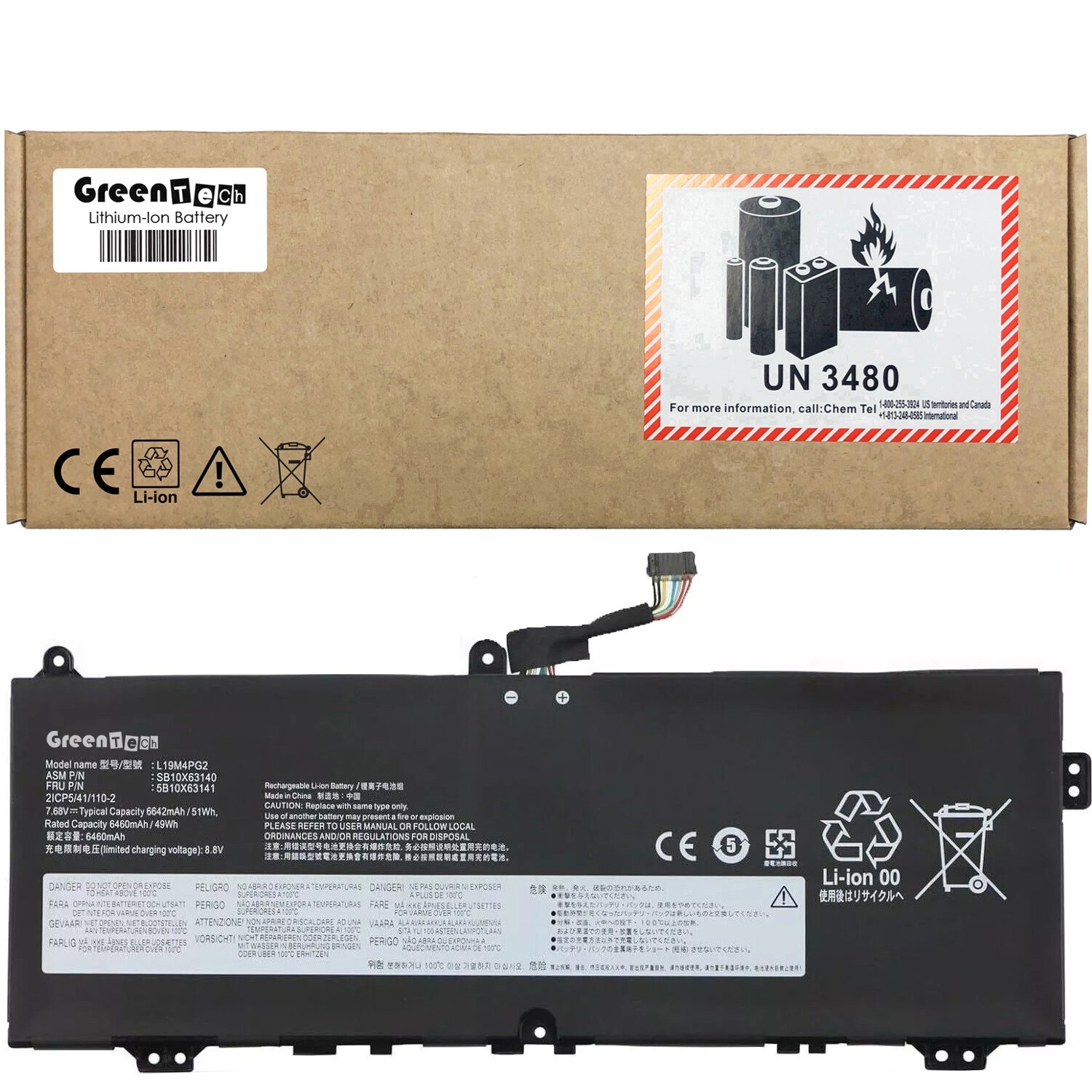 GREENTECH L19M4PG2 5B10X63141 BATTERY FOR IDEAPAD FLEX 5 CB-13IML05 L19L4PG2