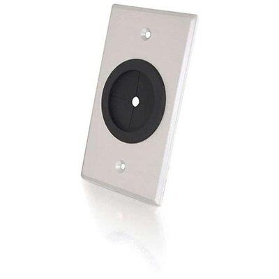 NEW C2G Grommet Wall Plate Brushed Aluminum w/ 1.5\