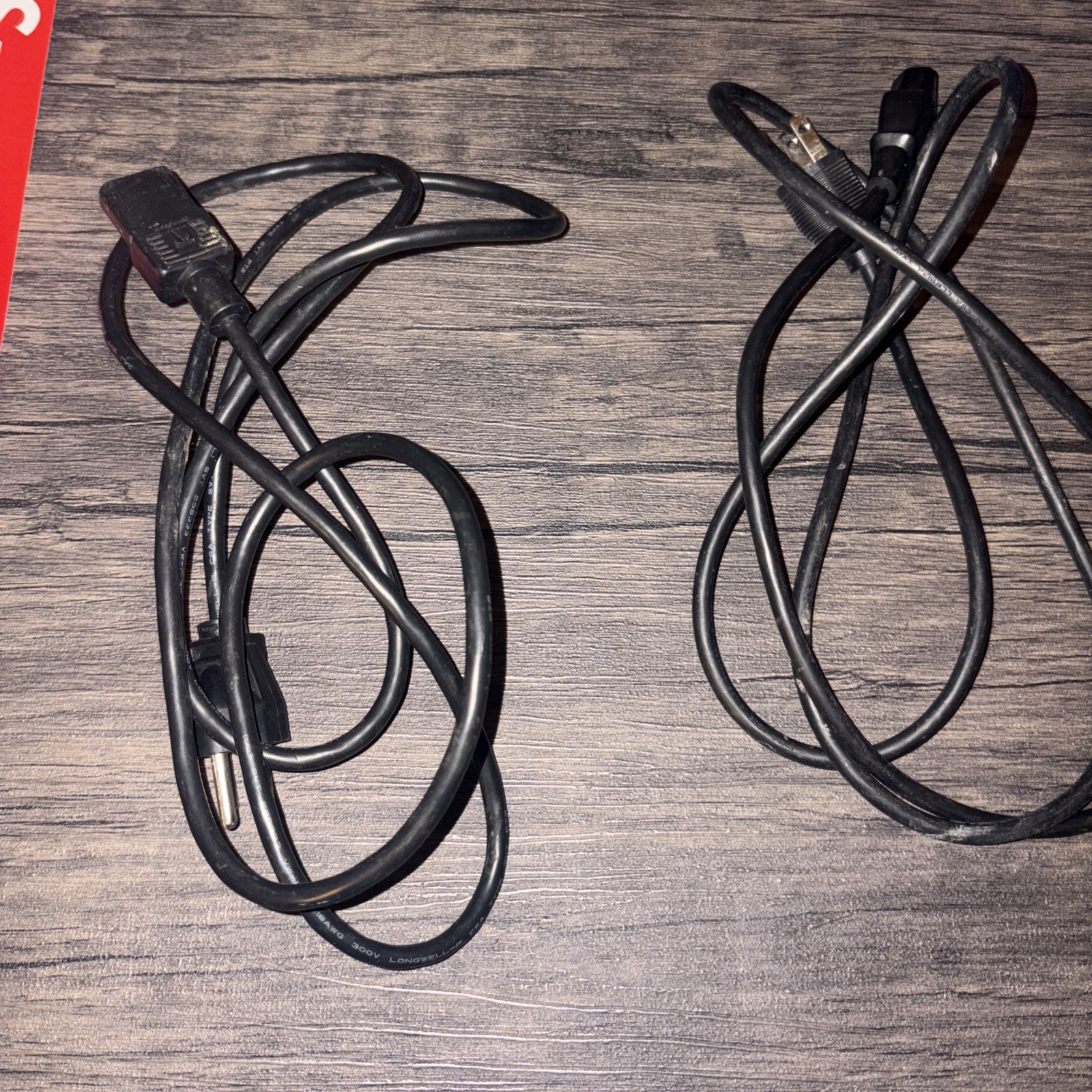 Power Cord Cable For 3 Prong Standard PC Computer TV Monitor 6' Long Black (Pair