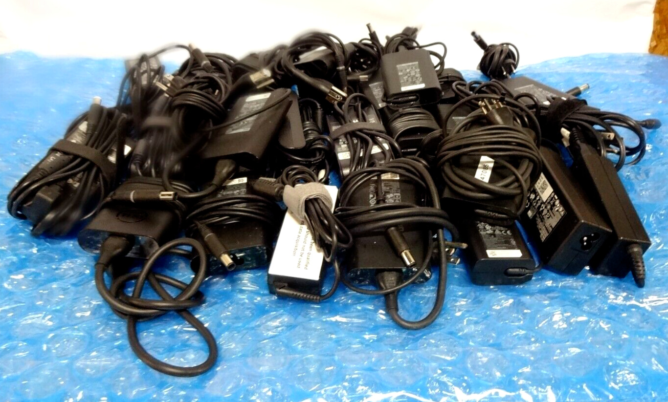 LOT OF 50 Genuine Dell 65w Laptop AC Power Adapter Chargers  Mixed Model